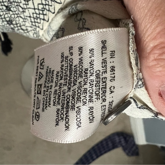 Anthropologie Floreat Perrie Dress Boho Cream / Ivory 3/4 Sleeve Tassel Tie - Picture 8 of 12